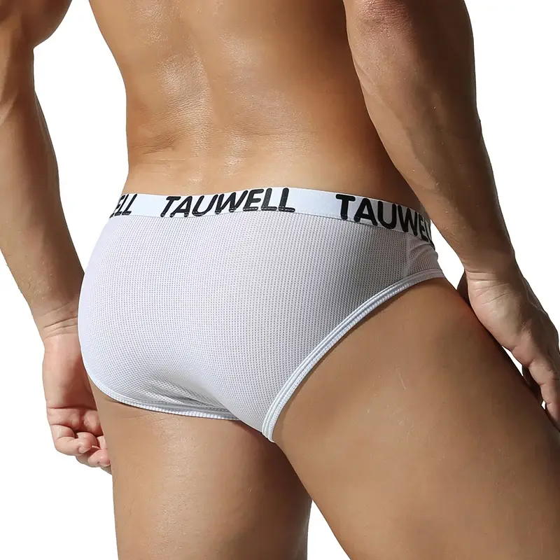Tauwell Men's Fashion Low-Waist Sports Underwear Breathable Mesh Small V Waist Triangle Briefs