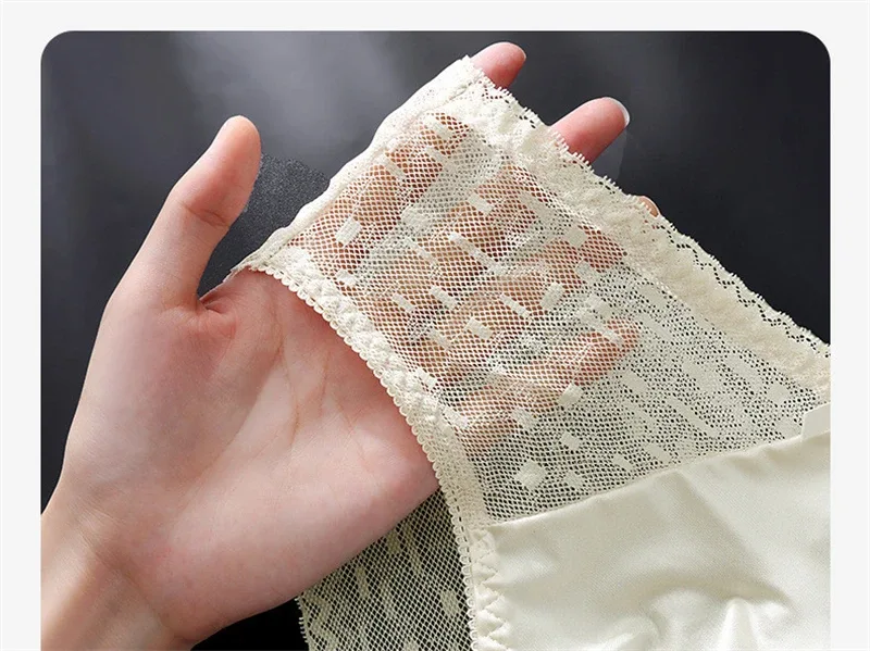 Sexy men's underwear Mesh lace cueca satin splicing sissy cuecas masculino naked feel calzoncillos hombre adults 18 plus size