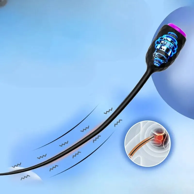 צנתר רטט שופכה ארוך שופכה קול מרחיב עיסוי 10 מהירויות דילדו רטט צנתר פין תקע צעצועי מין לגברים הומואים