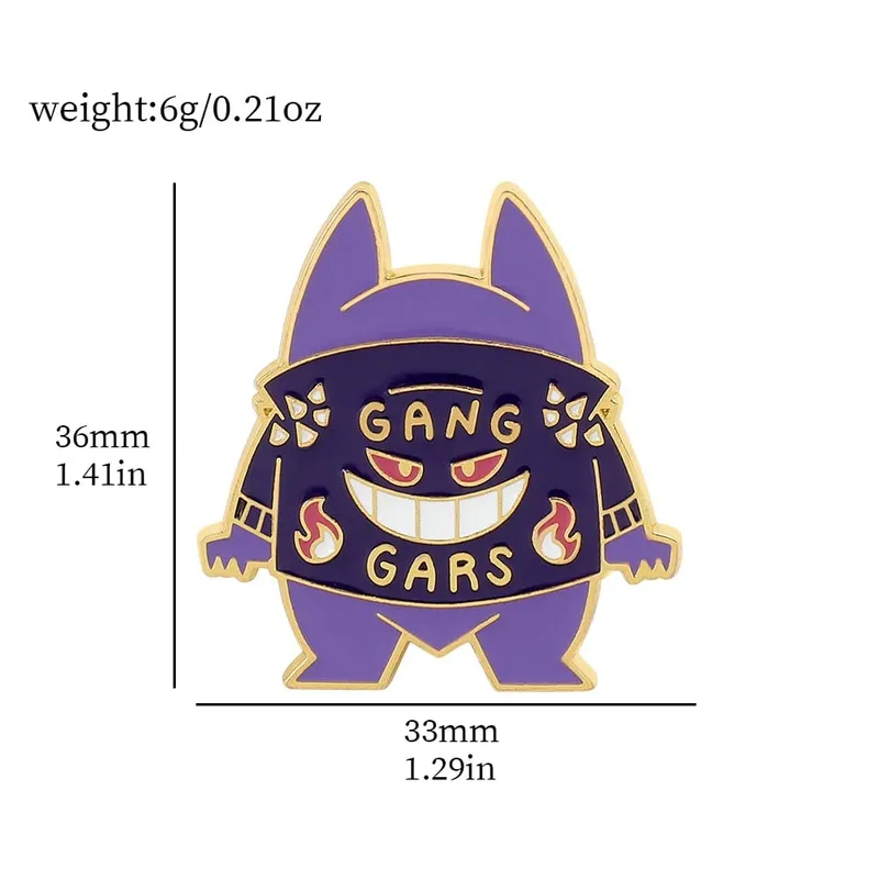 Gengar Rajzfilm brossok Anime Zománcos hajtókátűk hátizsákhoz Kiegészítők Rajongók Gyűjtemény Bross Ajándékok
