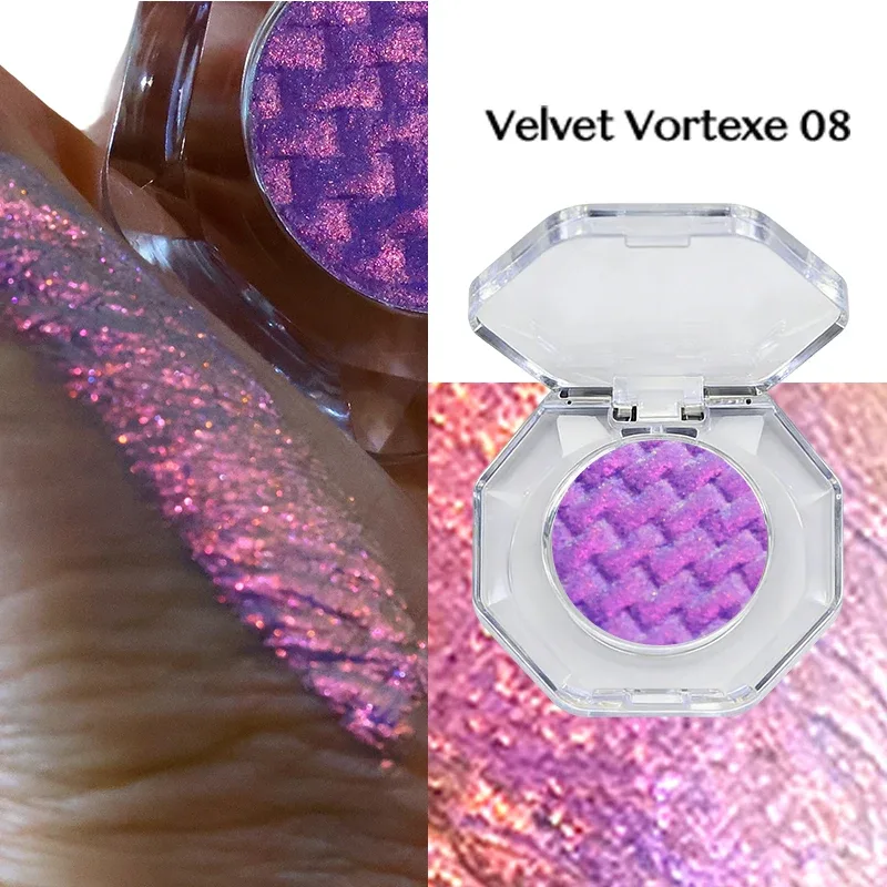 Alluring Chameleon Wet Eyeshadow Palette 26mm Glitter Luminous Metallic Highly Pigmented Multichrome Eyeshadow Aurora Fair — image 3