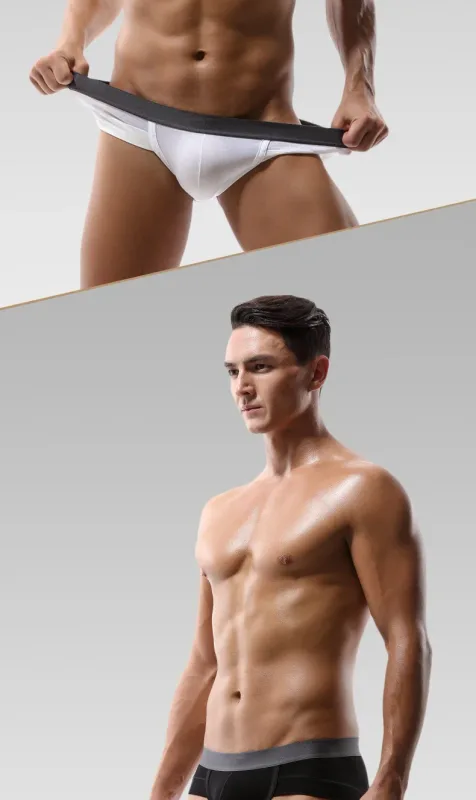 5PCSMen's three-piece briefs with U-shaped pouch, modal fabric, breathable, summer youth low-rise bottom pants