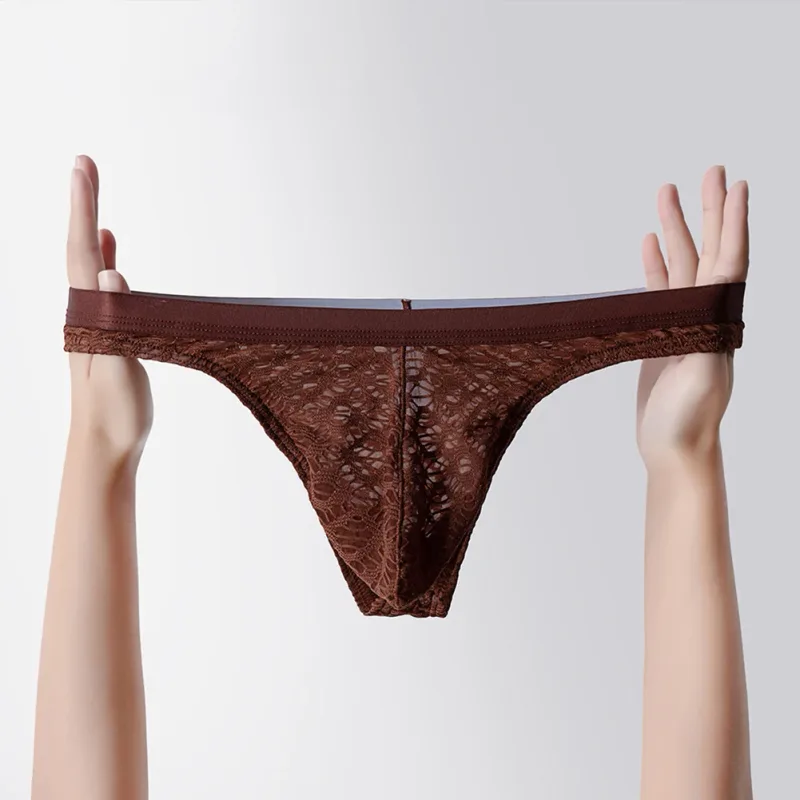 Men Thongs Briefs Jacquard Sheer Men's Underwear Sexy Accessories Hot Low Rise Pouch Very Hot Lingerie Breathable Underpants 3256810404028463