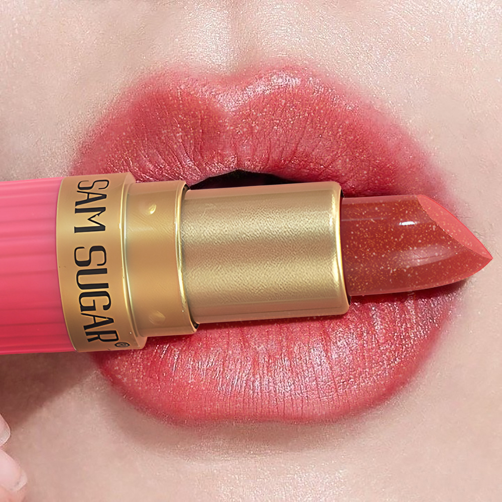 Diamond Pink Lipstick Chocolate Brown Metallic Glitter Lipstick Μεγάλης διάρκειας Αδιάβροχο Shimmer Pearl Sparkling Lip Gloss Μακιγιάζ