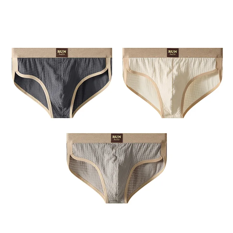 3PCS/Pack 100% Cotton Delicate Jacquard Men's Brief Antibacterial Breathable Crotch Men's Panties Soft Stretch Underwear for Man — image 15