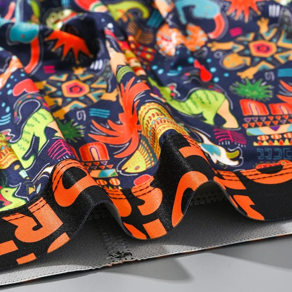 3Pcs Men's Random Graffiti Cartoon Printed Boxer Shorts Casual Sports Breathable Underwear Men's Comfortable Underwear — image 1