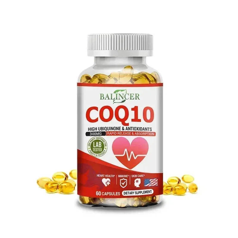 CoQ10 Softgels - Συμπλήρωμα συνένζυμου Q10 (ουβικινόνη) Αντιοξειδωτικό υψηλής απορρόφησης που υποστηρίζει την υγεία της καρδιάς και την παραγωγή ενέργειας