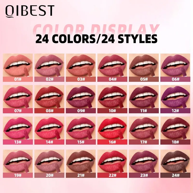12 Χρώματα Ματ Κιτ Lipgloss Αδιάβροχο Υγρό Κραγιόν μακράς διαρκείας Nude Purple Lip Mud Cosmetics Sets Lip Glaze Tint — image 3