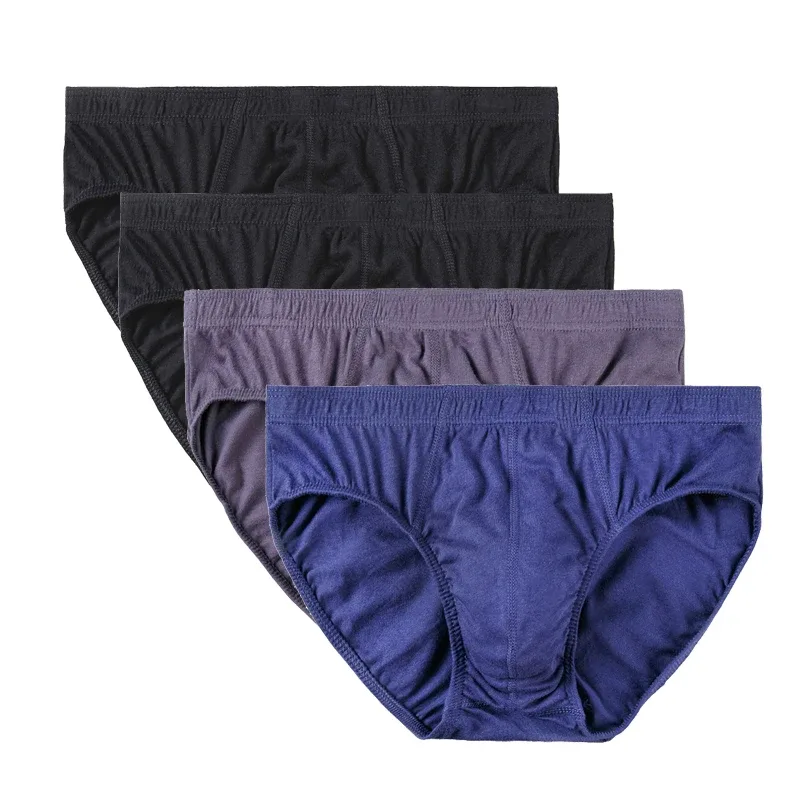 4 Pcs/Lot Cheapest 100% Cotton Mens Briefs Plus Size Men Underwear Panties XL-5XL Men's Breathable Sexy Lingerie Underpants