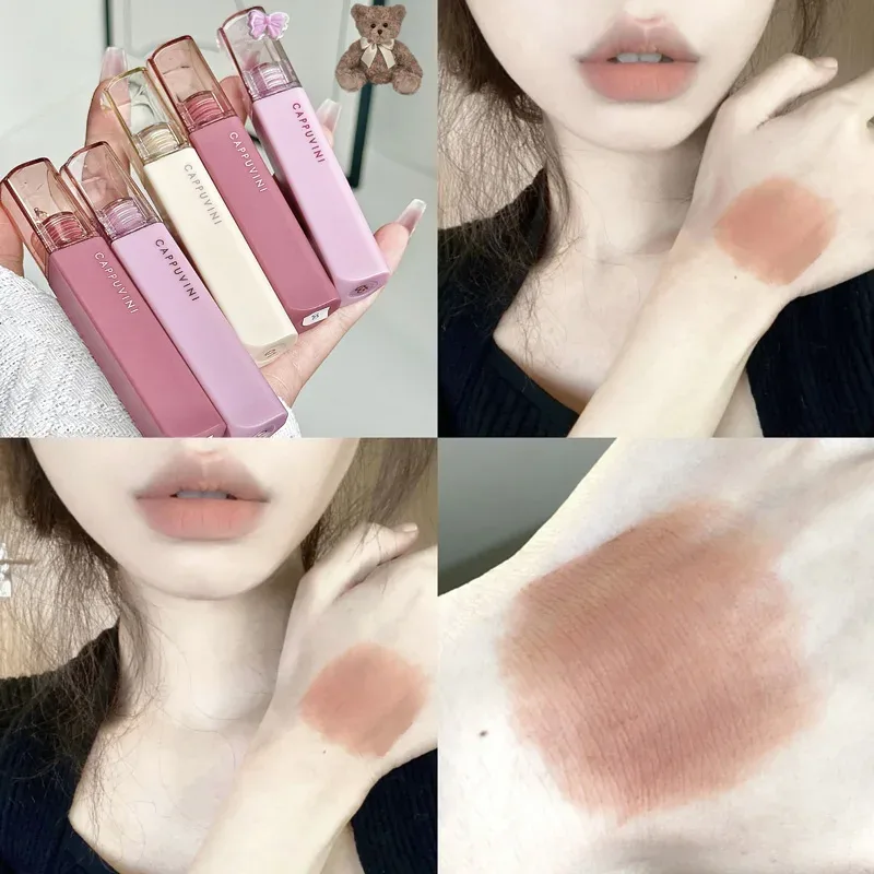 Silky Velvet Lip Gloss Matte Lip Mud Waterproof Non-Stick Cup Lip Glaze Smudge Proof Not Fade Liquid Lipstick Korean Makeup