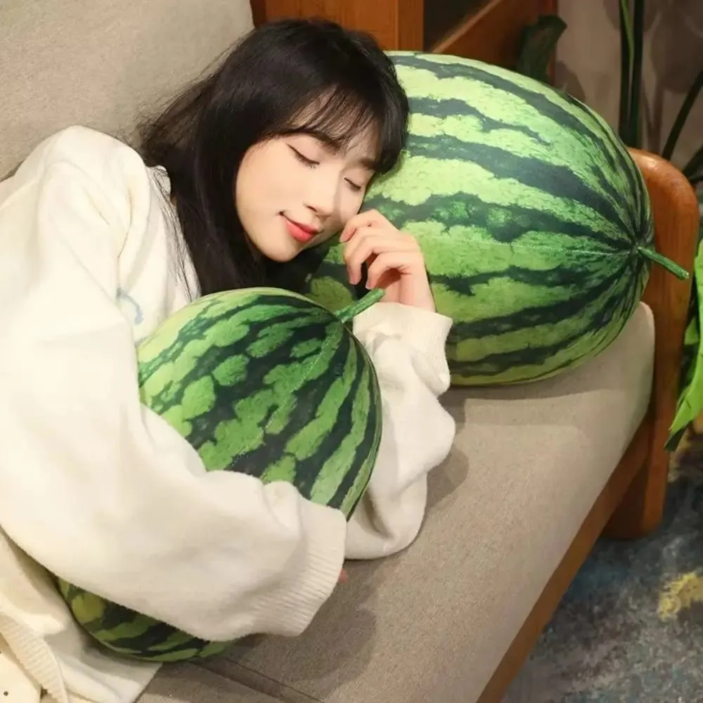 Soft Cotton Watermelon Round Oval Shape Lifelike Watermelon Stuffed Pillow 3D Simulation Funny Design Watermelon Pendant — image 6