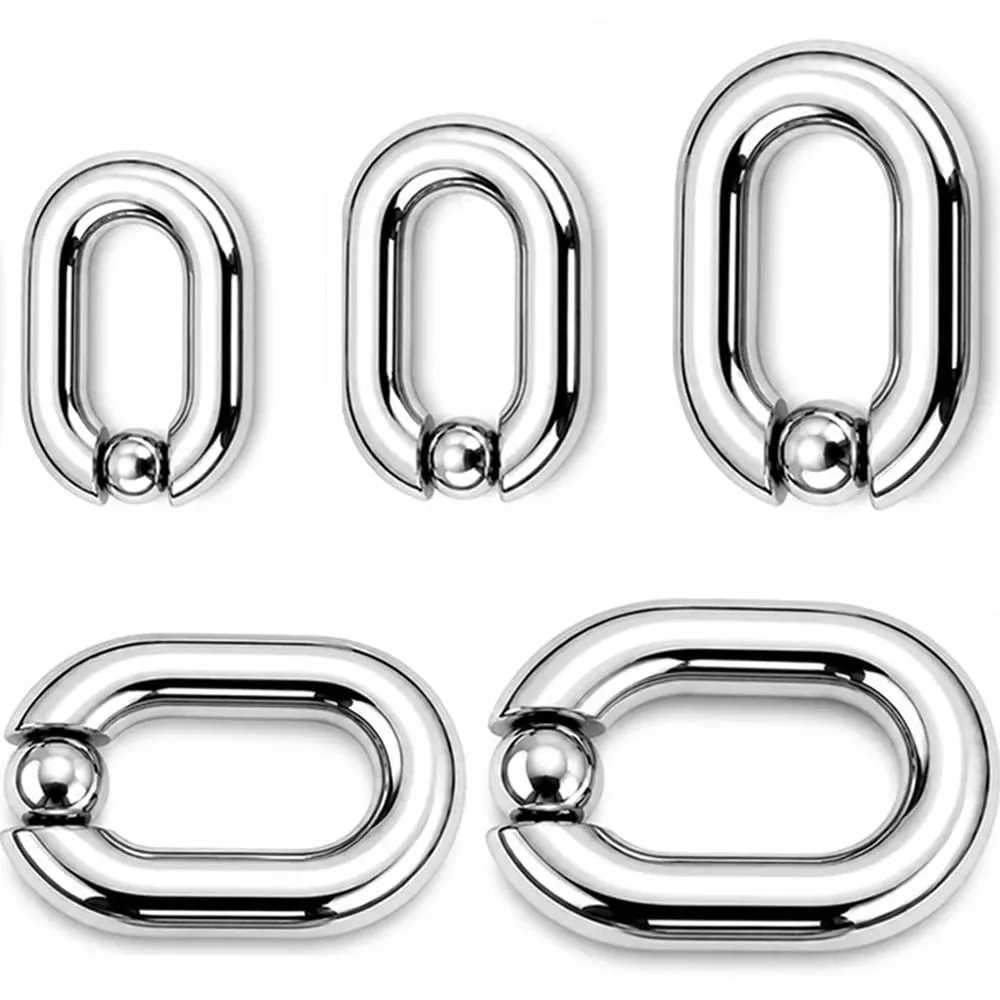 Male Heavy Duty BDSM Stainless steel Ball Scrotum Stretcher metal penis bondage Cock Ring Delay ejaculation male new Sex Toy men — image 2