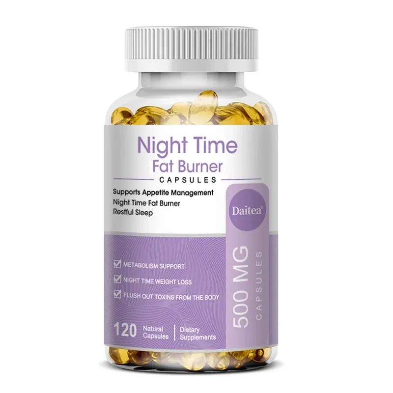 Nighttime Fat Burner Boosts Metabolism Weight Management Improves Sleep - 500 Mg Serving 120 Capsules