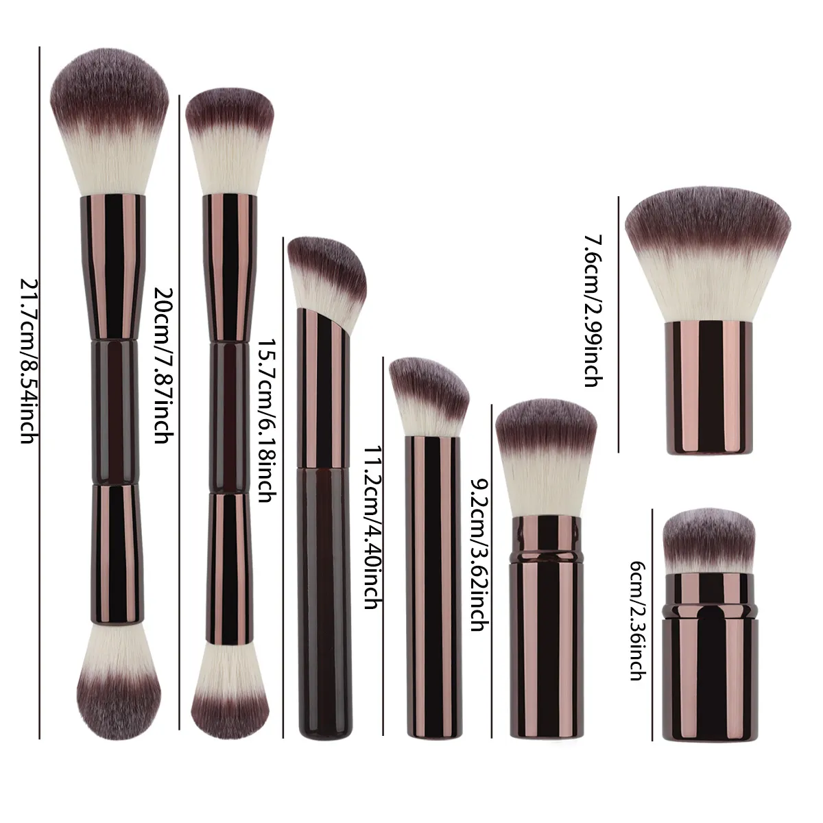 Set Kuas Rias 7 Buah Kuas Bedak Longgar Kuas Perona Pipi Kuas Foundation Alat Rias