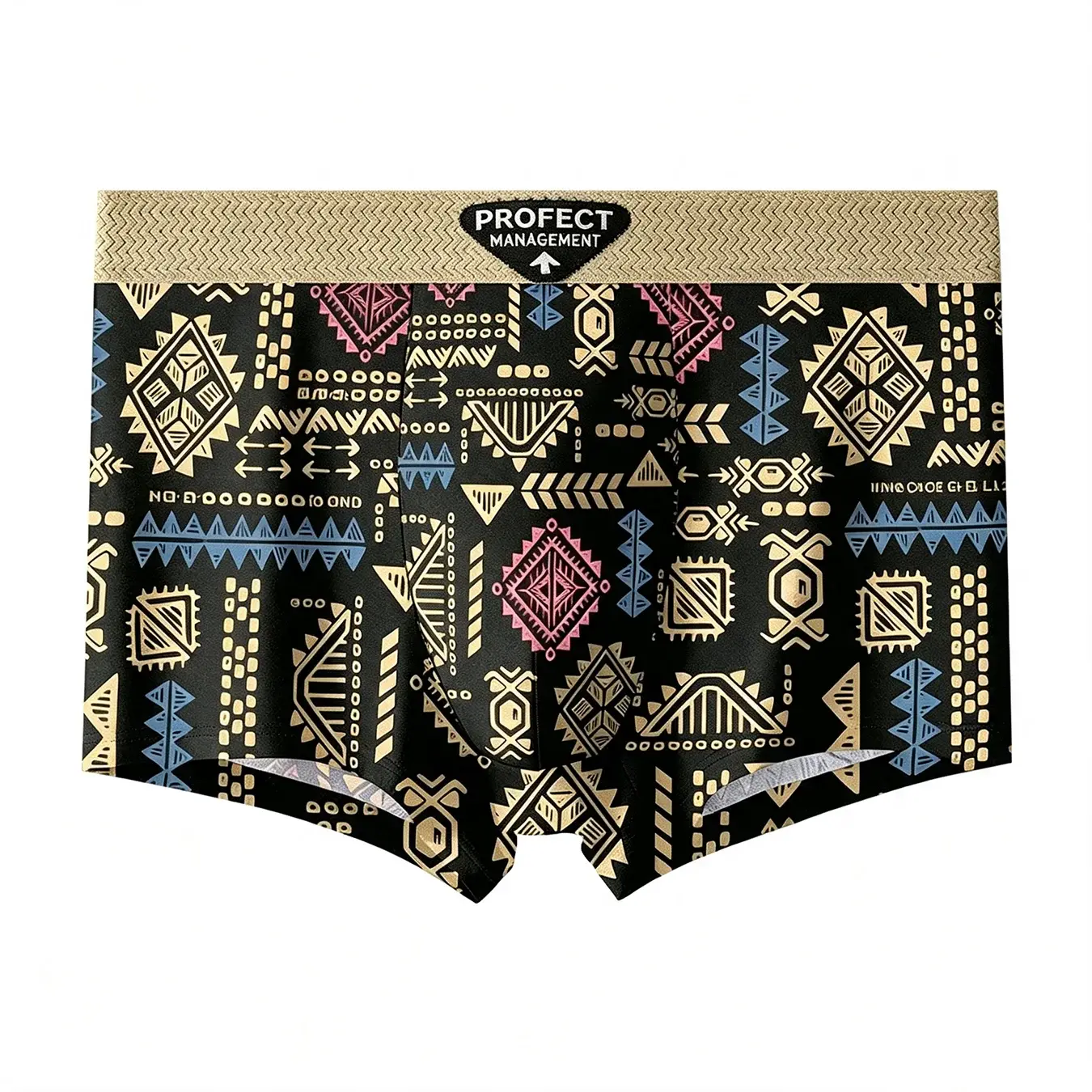 3pcs/set Fashion Men Underwear Men's Retro Geometric Print Boxer Briefs Soft Breathable Mid-Waist Underwear Comfortable Shorts — image 2