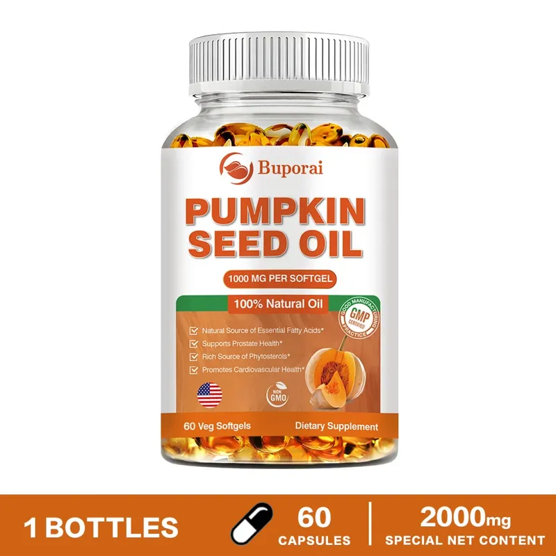Pumpkin Seed Oil - Promotes Hair Growth Urinary Tract and Prostate Health Cardiovascular Support