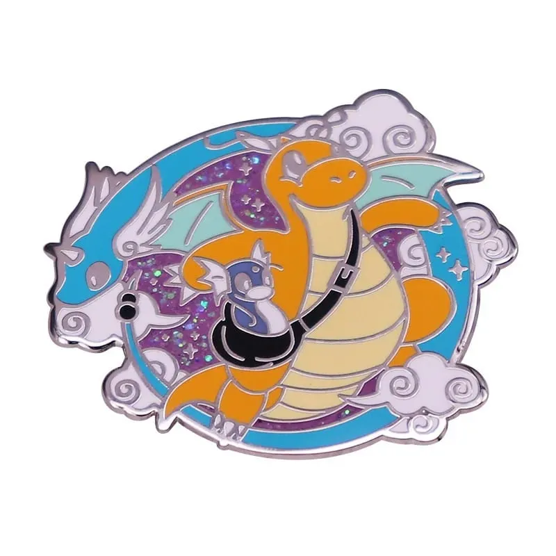 Anime Pokemon Charmander Men Chân Thu Thập Kawaii Khủng Long Kim Loại Hoạt Hình Thổ Cẩm Ba Lô Mũ Túi Cổ Ve Áo Huy Hiệu