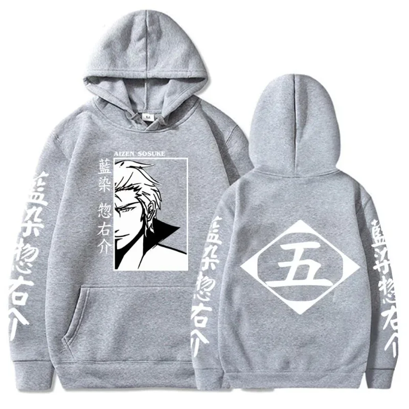 Japón Anime Bleach Aizen Sosuke Manga Cosplay sudaderas con capucha jerseys Tops hombre mujer Ropa de Manga larga sudaderas con capucha de dibujos animados sudadera