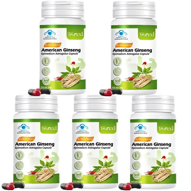 Natural Epimedium Ginseng Supplements for Male Enhancing Stamina Strength and Endurance Men Health Enlargent Capsules