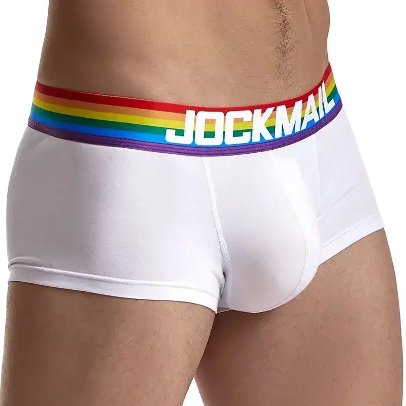 Cintura arcobaleno Mutande da uomo Boxer da uomo in cotone Boxer da uomo Intimo traspirante da uomo Mutandine da uomo Boxer morbidi Balck White — image 2