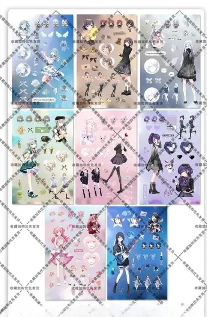 Hatsune Miku -Project DIVA- Matrica Hatsune Miku Kagamine Rin/Len Anime Perifériás folyóirat anyaga matrica 8 lapos új ajándékok