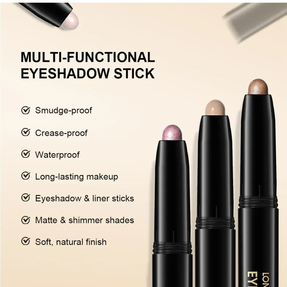 6 Χρώματα Eyeshadow Pencil Stick Shimmer And Matte Waterproof Metallic Glitter Eye Shadow Highlighter Pencil Eyeshadow Cosmetics — image 2