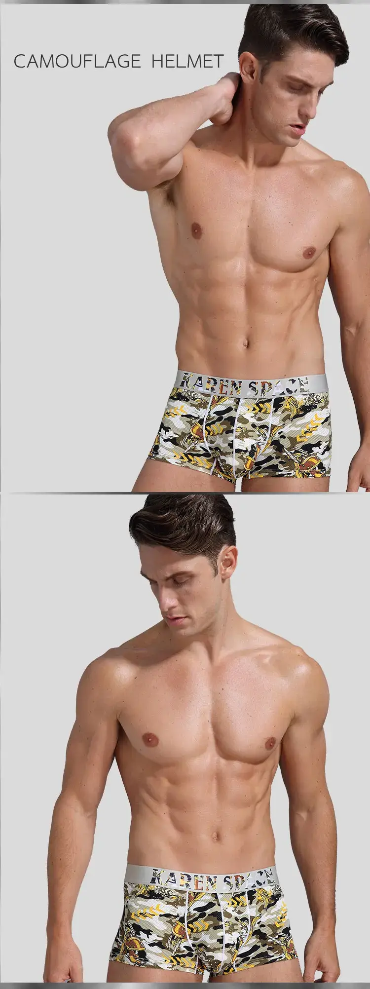Erkek Nefes Buz Ipek Baskılı Boxer Külot Iç Çamaşırı Moda Erkek Külot Rahat Calzoncillo Hombre