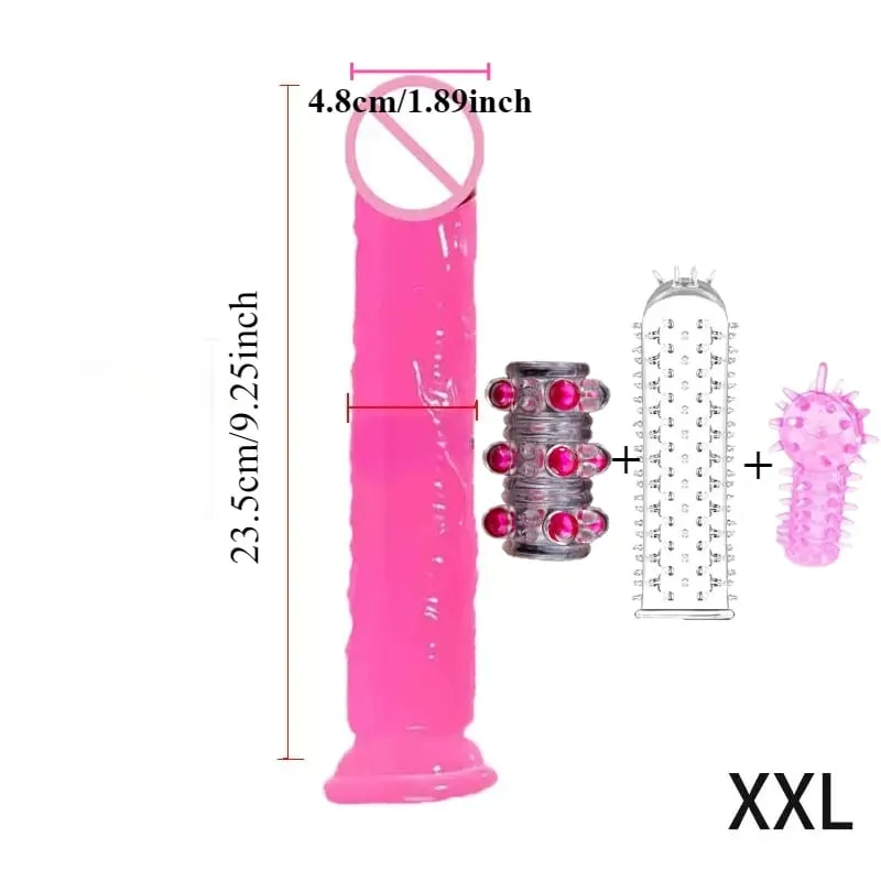 Pink Soft Realistic Dildo With Suction Cup Gode Consolador Big Penis Silicone Anal Adult Sex Toys Dilldo Plugs For Women Lesbian