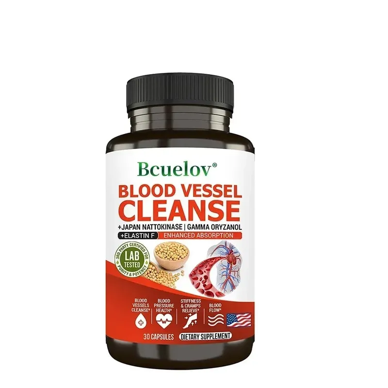 Nattokinase Capsules - Promotes Cardiovascular Elasticity Maintains Arterial Circulation and Improves Blood Pressure