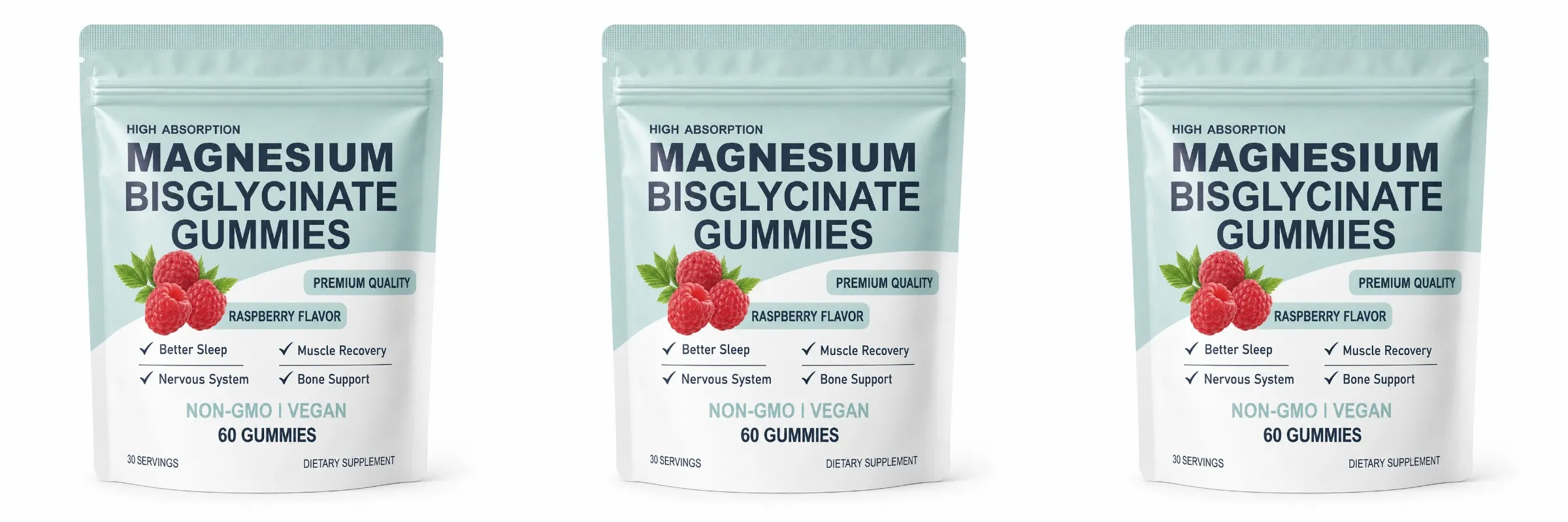 Bisglycinate Magnesium Gummies Chelated Magnesium Daily Mineral Support Vegan Raspberry Flavor Non-GMO Free Gluten 60 Count
