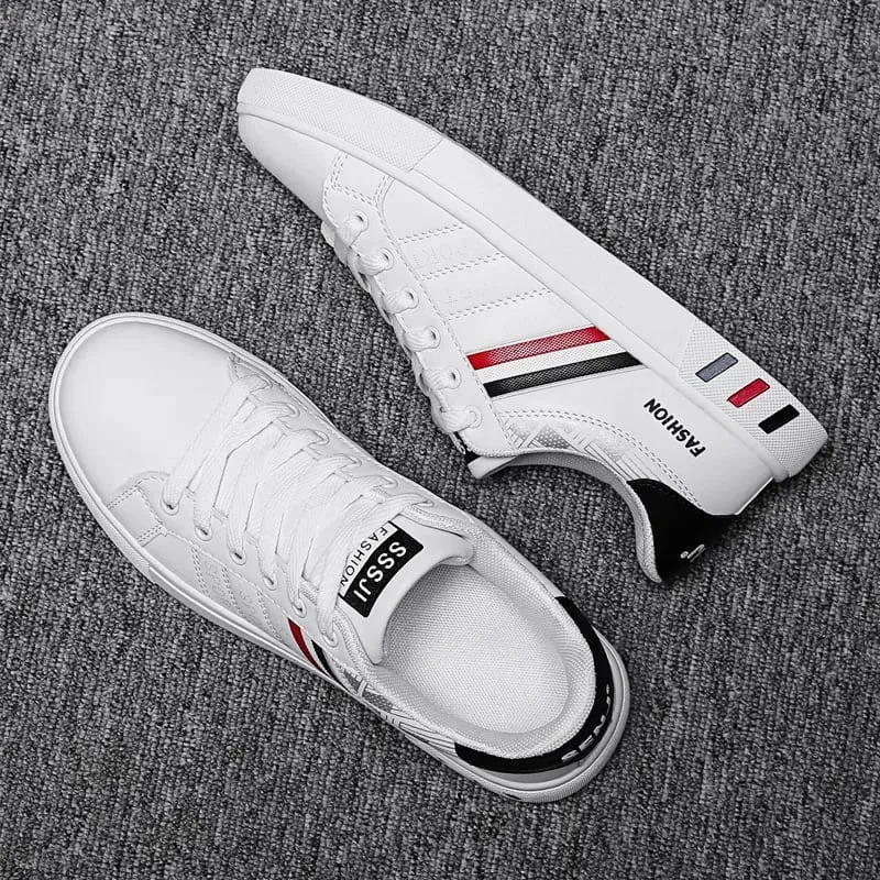 Fehér Vulkanizált Cipők Férfi Lapos Kényelmes Cipők Fűzős Zapatillas Hombre Őszi tavaszi divat Cipők Drop Shipping
