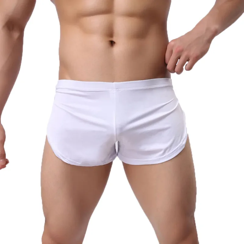 Erkek Külot İç Giyim Boksörler Nefes Erkekler Boxer Pijama Yan Bölünmüş Külot Cueca Homem Şort Pijama
