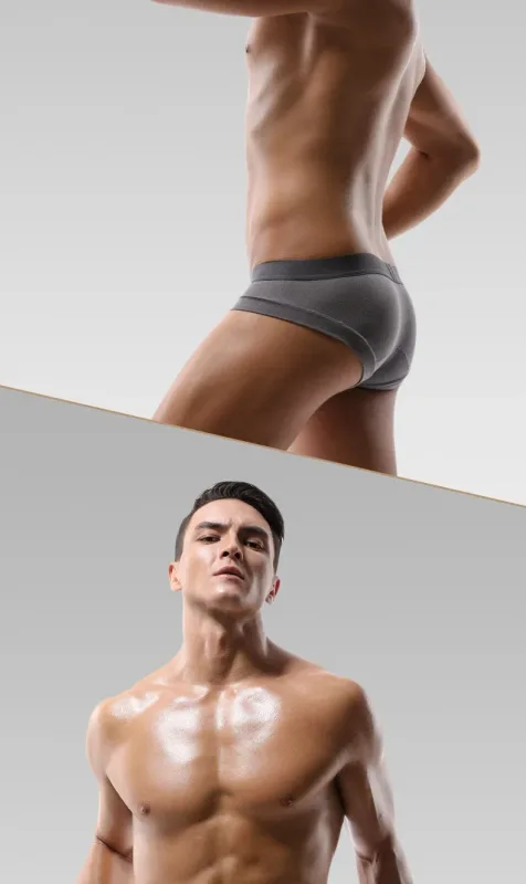 5PCSMen's three-piece briefs with U-shaped pouch, modal fabric, breathable, summer youth low-rise bottom pants