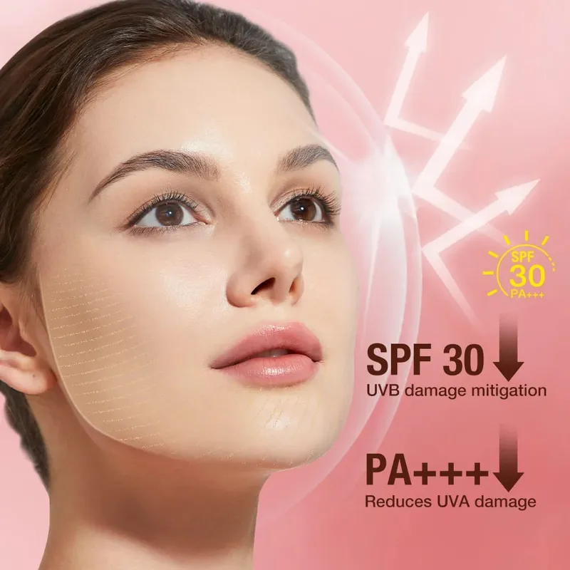 O.TWO.O סט איפור 3 יחידות 3 ב-1 שפתון סומק סטיק SPF 30PA+ ערכת טיפוח פנים אבקת פריימר פנים איפור בסיס קוסמטיקה