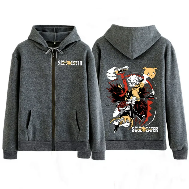 Anime Soul Eater MAKA ALBARN Dragkedja Luvtröjor Roliga män kvinnor Kläder Mode överdimensionerade kläder Fritidskläder långärmade Streetwears — image 7