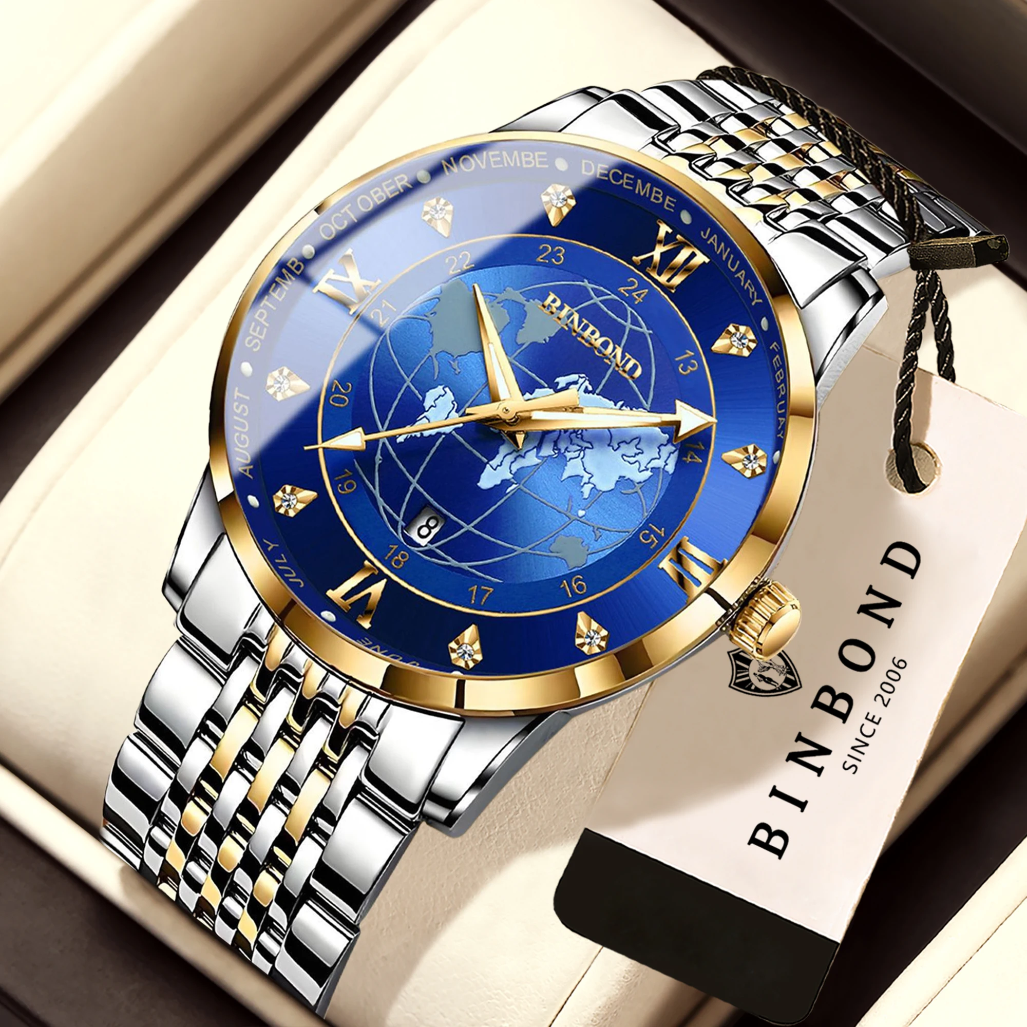 Original Stainless Steel Quartz Watches For Men Luxury Luminous Waterproof Men's Watch Reloj Hombre Wristwatch Mal Gift — image 2