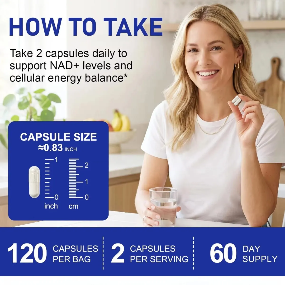 NMN Capsules NAD+ & Cellular Energy Support with TMG Quercetin Resveratrol Mitochondrial Function & Antioxidant Health 120 Count