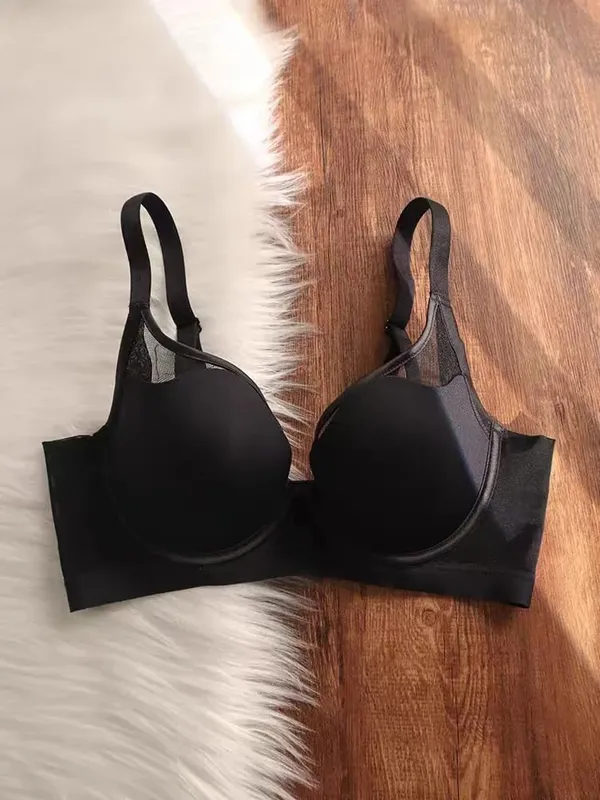 Plus Size Seamless Thin Push Up Lingerie For Women Large Breasts Look Smaller Anti-sagging Soft Underwire Bra — image 8