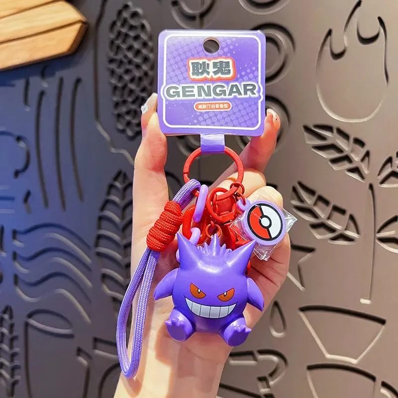 Genuine Pokemon Keychain Pikachu Gengar Sylveon Sprigatito Quaxly Fuecoco Anime Action Figure Toy Keyring Fragrance Pendant — image 8