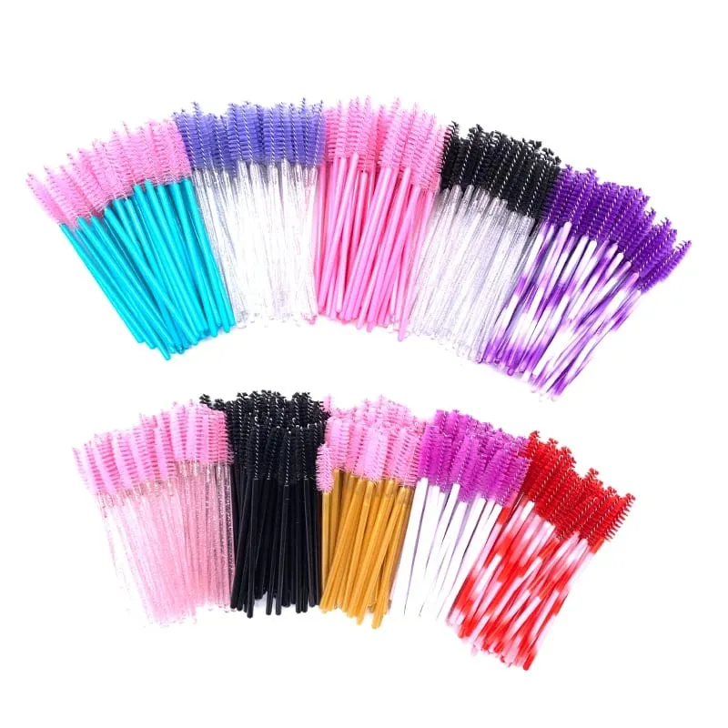 YGirlash 50Pcs Lash Swans Crystal Eyelash Applicator Μίας χρήσης Διαμαντένια λαβή Nylon Mascara Wands Brush Cosmetic Tools — image 2