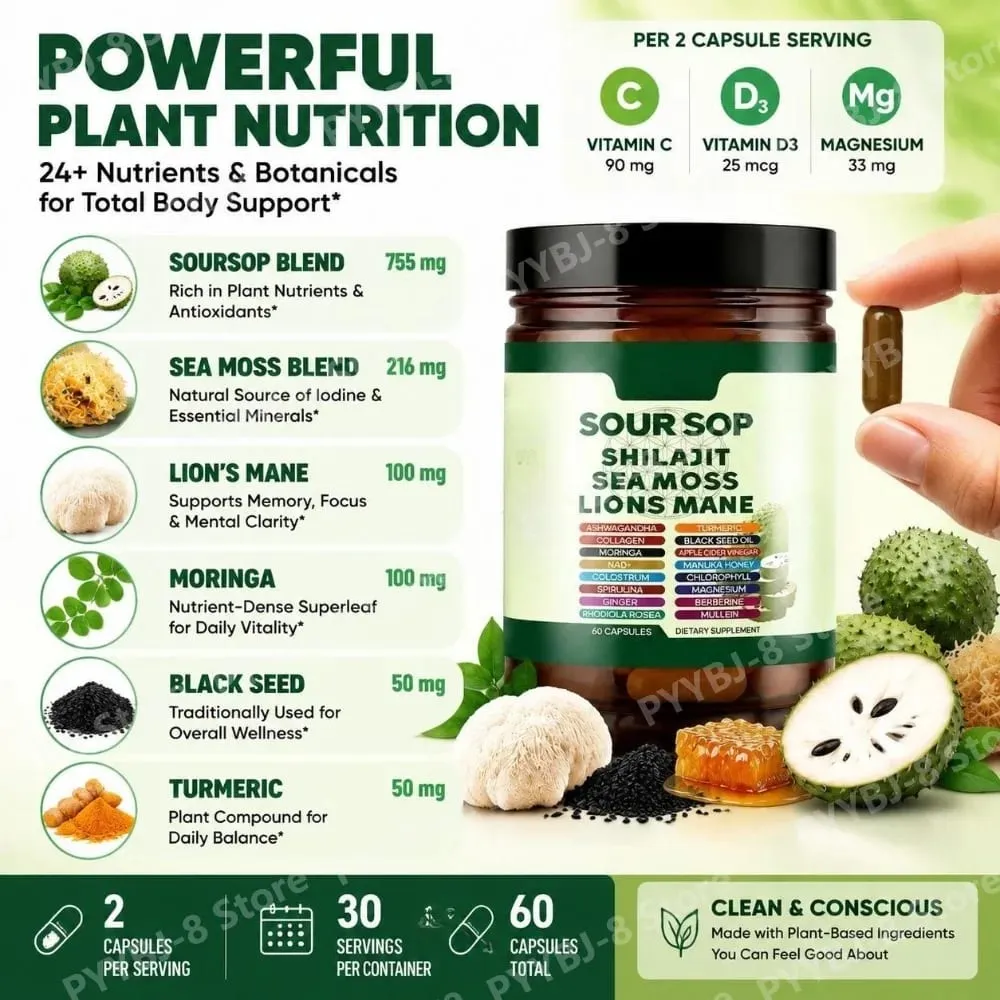 Shilajit και L-Arginine Capsules 60 Count with Rode Cannamon Fenugreek for Energy Immune Health Καθημερινή Υποστήριξη Ευεξίας — image 3