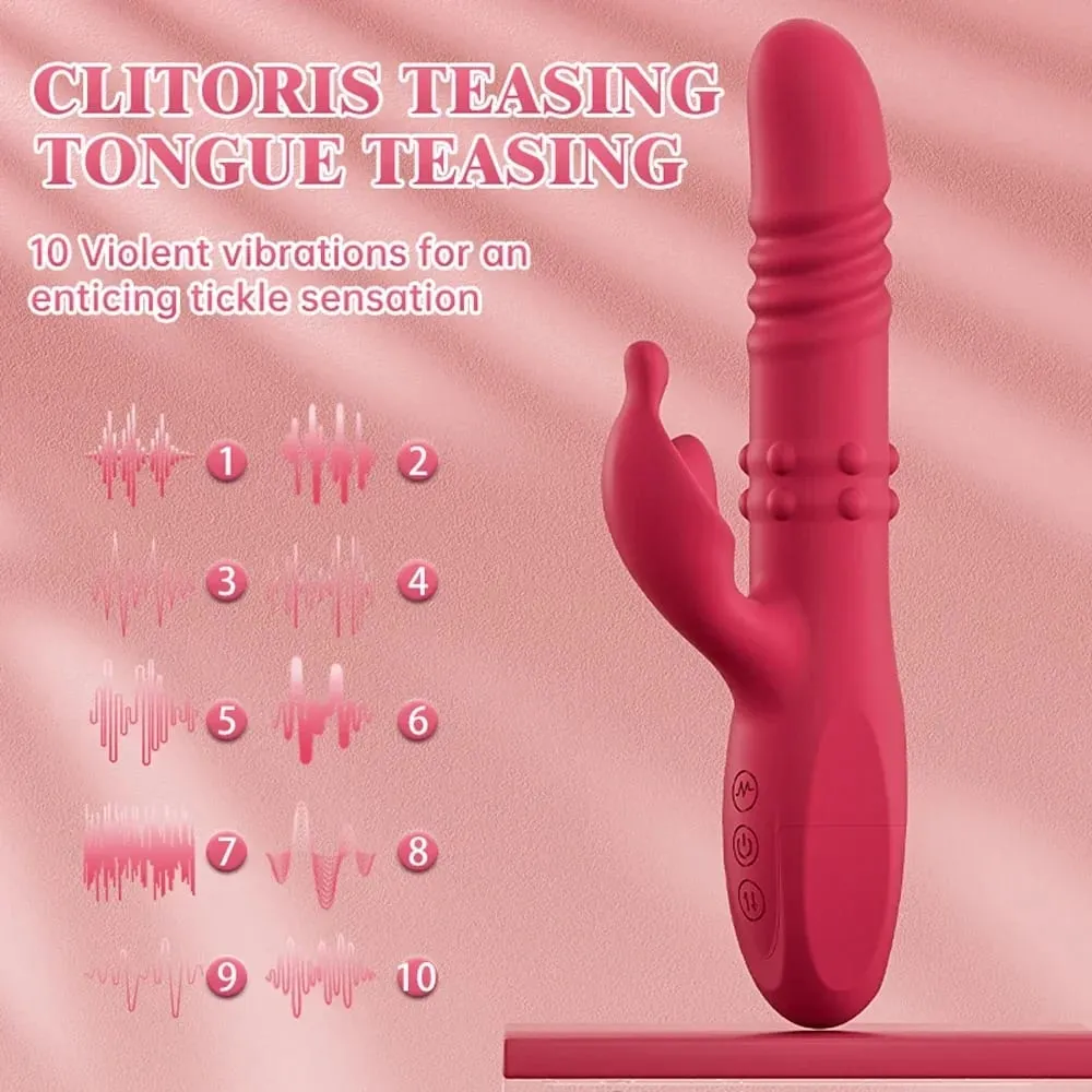 Rabbit Vibrator for Women 10-Speed Thrusting Dildo Clit & G-Spot Stimulator Rotating Mode Couples Sex Toy for Pleasure — image 4
