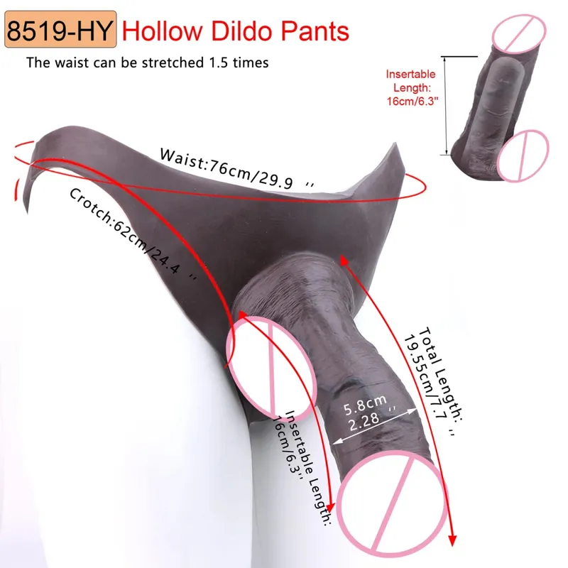 2 Colors Huge Hollow Dildo Pants High Waist Strap-On Penis Extender насадка на член For Men Delay Ejaculation Ultra Dildo