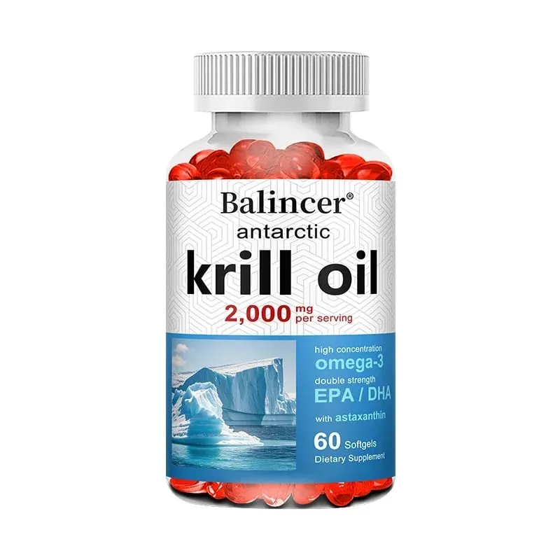 Συμπλήρωμα Antarctic Krill Oil 2000mg 3X Strength Natural Source of Omega-3s EPA 240mg + DHA 160mg + Astaxanthin 800mcg