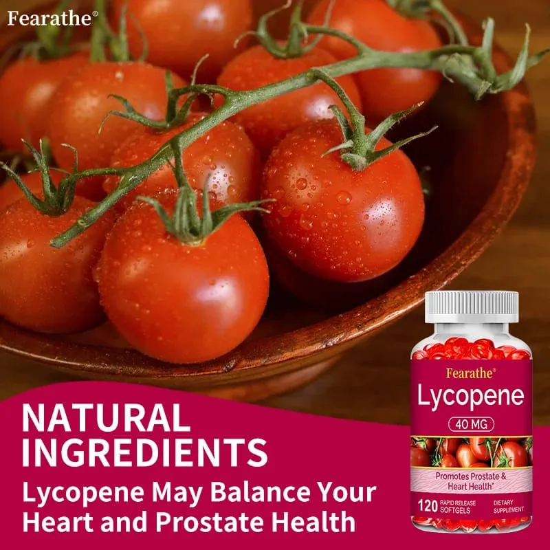 Premium Lycopene 40mg Dietary Supplement for Prostate Antioxidant Heart Skin & Immune Health Non-GMO 30/60/120 Softgels
