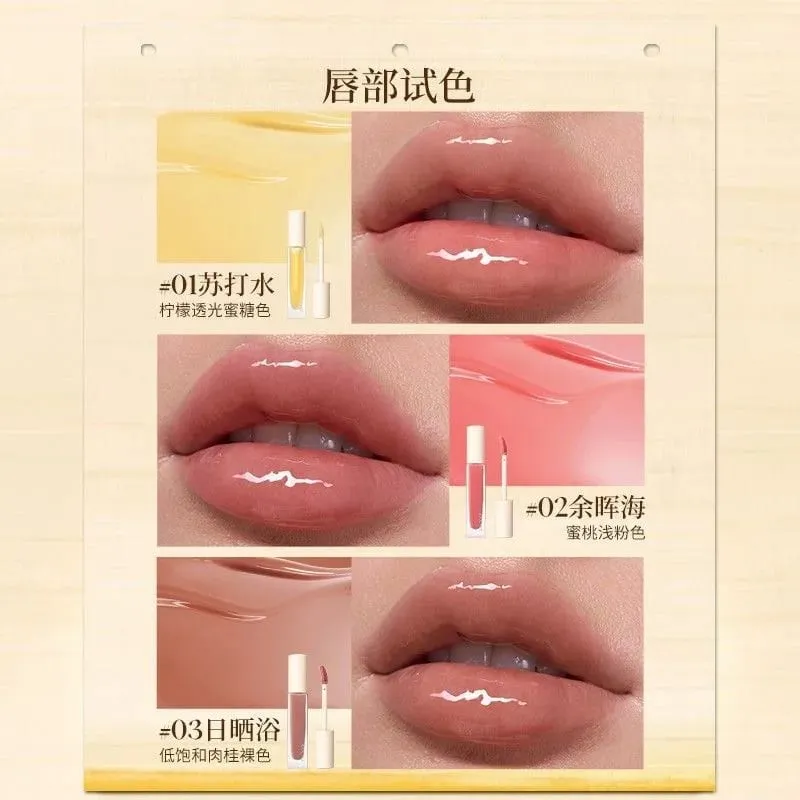 Summer Makeup Gift Set Lipstick Lip Glaze & Eyeshadow Palette Full Face Cosmetic Kit for Valentine‘s Day Gift