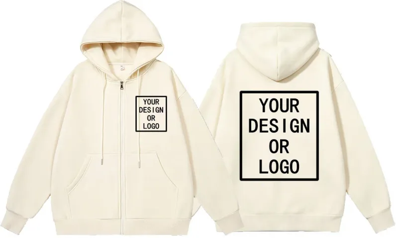 Personnalisez votre propre logo/photo Personnalisé Personnalisé Homme Femme Bricolage Fermeture Éclair Sweat à capuche Décontracté Sweat à capuche Nouveau Pull