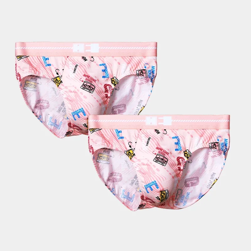1pcMen's cotton antibacterial underwear men's briefs cotton comfortable personality print breathable boys sports underpants head