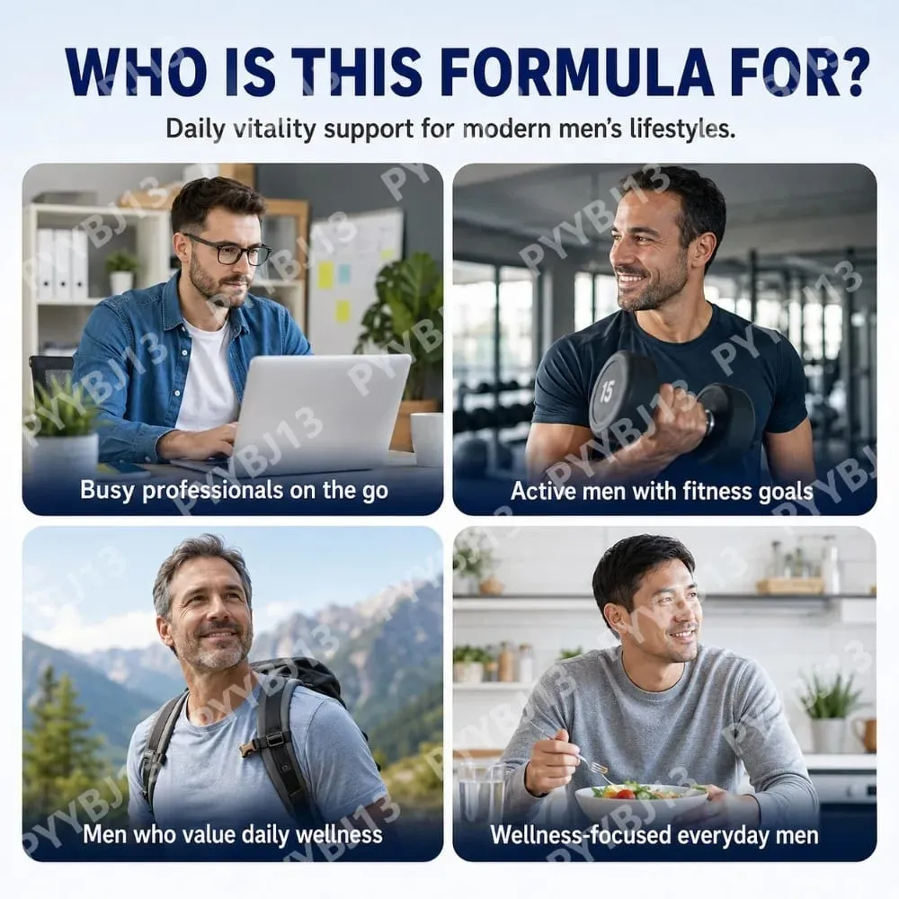 Men's Vitality Daily Supplement Pack Oyster Maca Cistanche Tablets Ashwagandha NMN DHA Capsules for Men's Energy Support