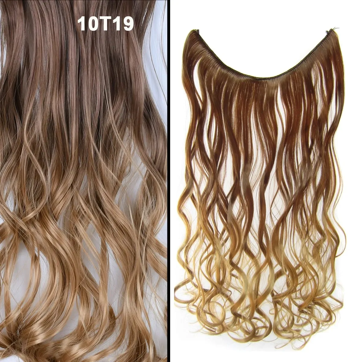 Jeedou κυματιστά μαλλιά Extension Elasticity Αόρατο σύρμα Fish Line One Piece No Clips Συνθετικά Hairpieces Ombre Χρώμα για γυναίκες — image 51